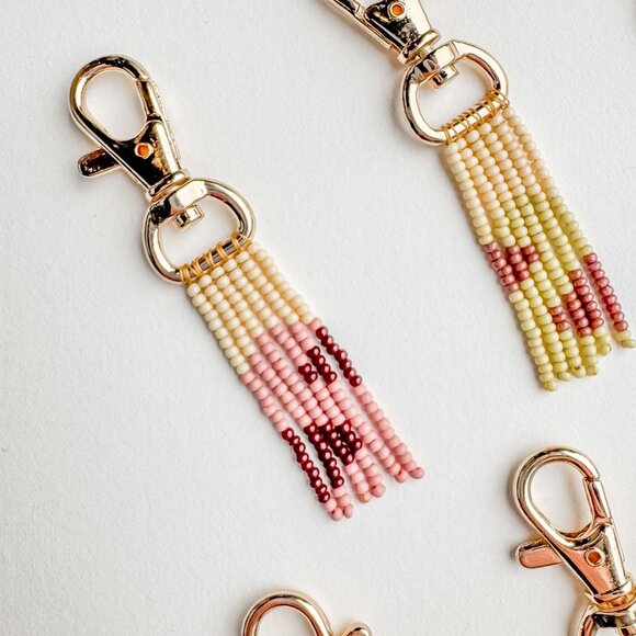 Handmade Beaded Tassel Purse Charm Keychain - Picture 2 of 10